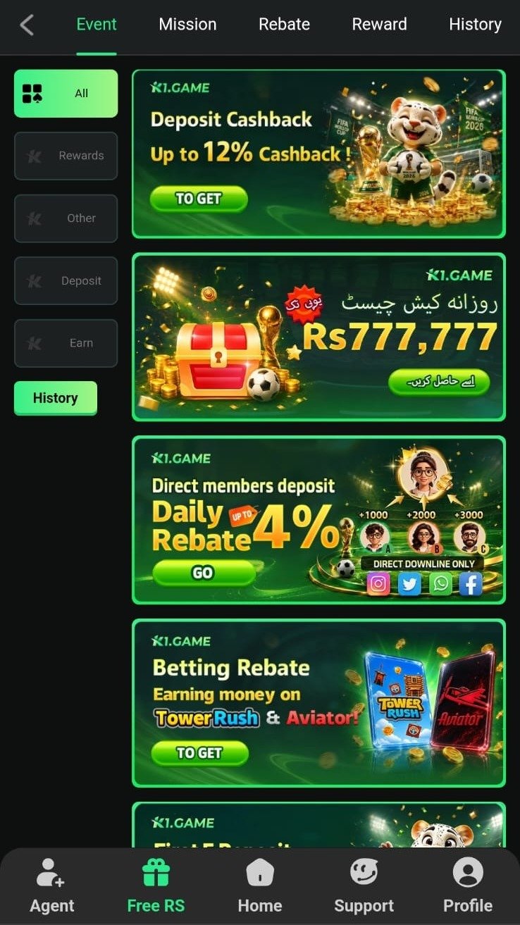K1 app screenshot 5 — K1 game apk lobby, slots and live games